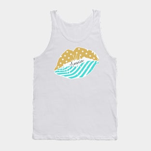 America kiss teal Tank Top